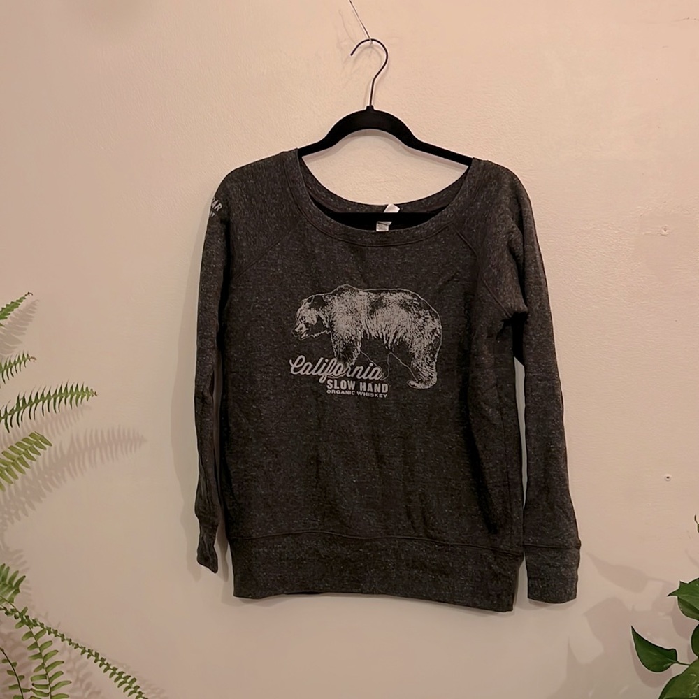 Grey Scoop Neck California Whiskey Sweatshirt